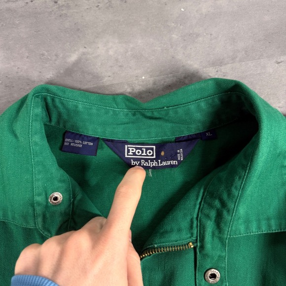 Polo Ralph Lauren Harrington Jacket Mens XL Kelly Green Cotton Bi Swing Full Zip - Picture 3 of 7